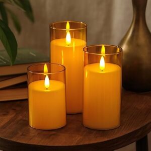LED Glass Candle Set