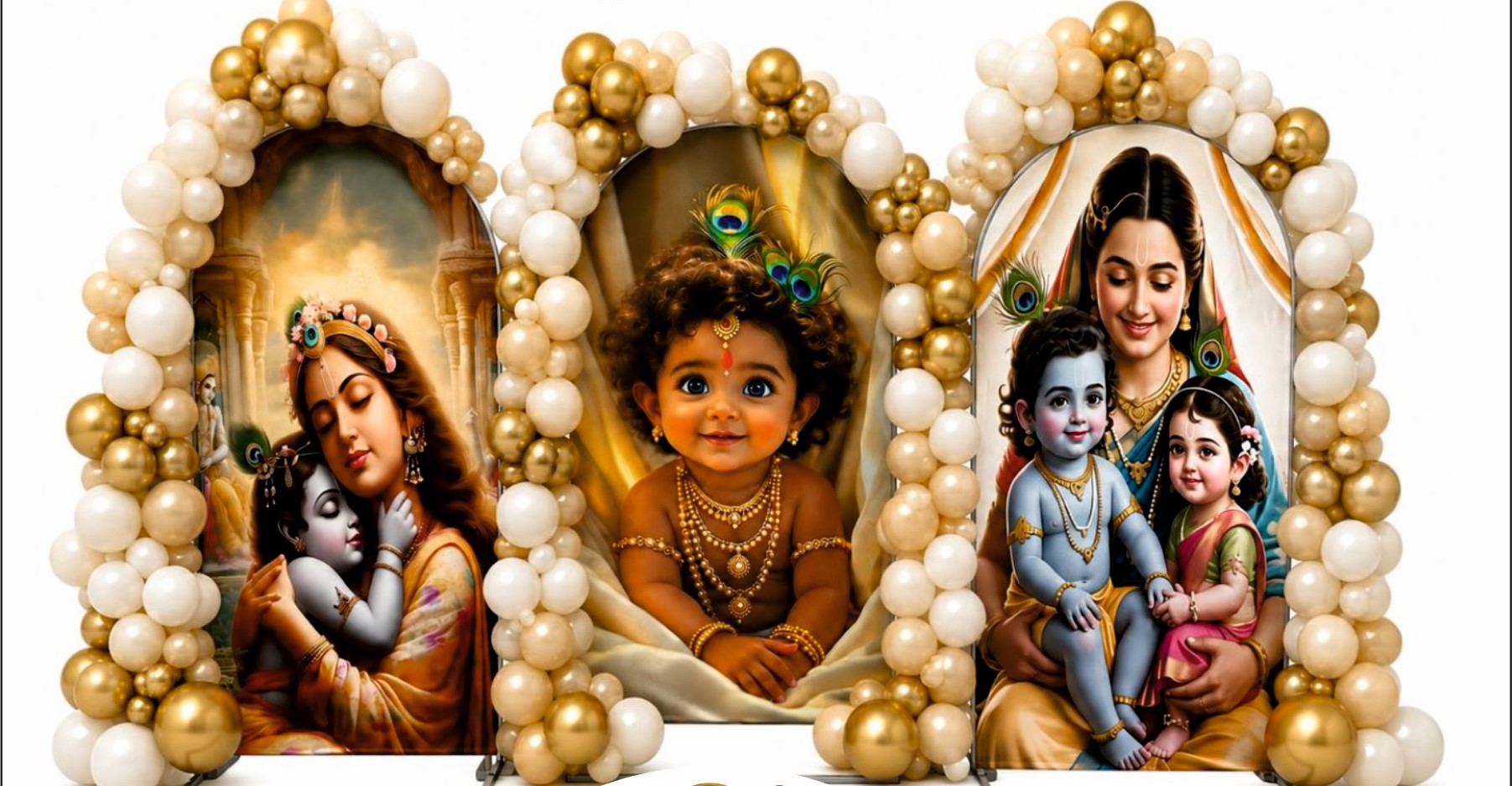 Krishna's Triple Backdrop Frame